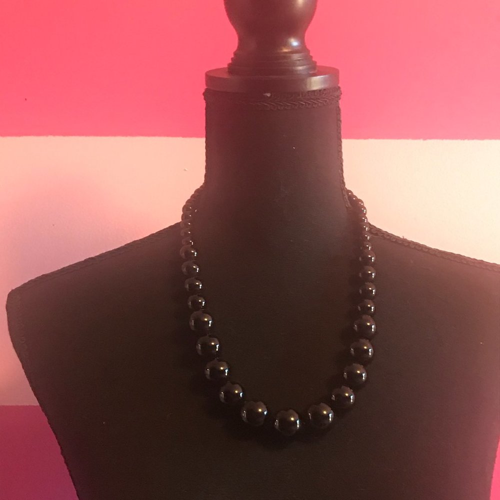 Black Faux Pearl Necklace